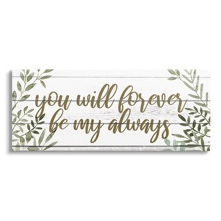 Stupell Forever Be My Always Romantic Botanical Sprig Border Canvas ...