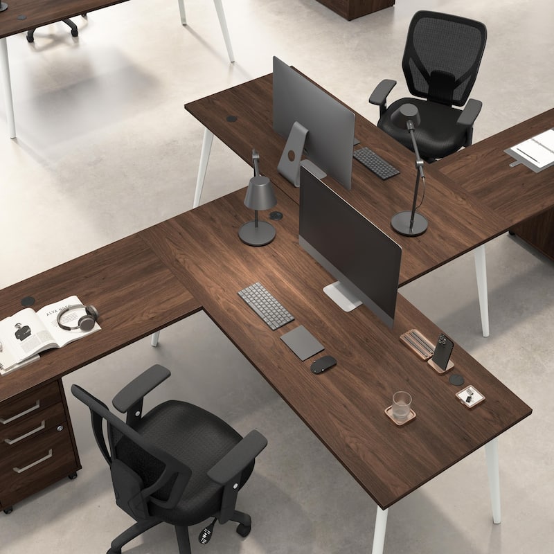 Bush Business Furniture Vista 60W Desk with File Cabinet, Bookcase