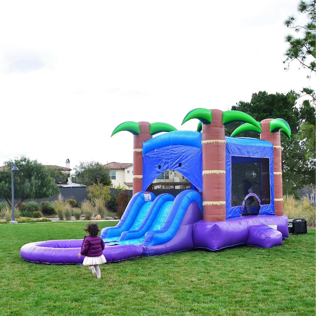 HeroKiddo Enchanted Forest Bounce House & Water Slide Combo w/ Detachable Pool (No Blower Included), Commercial Grade Inflatable