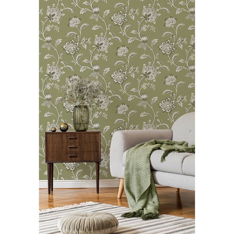 Fine Decor Juliette Sage Jacobean Wallpaper