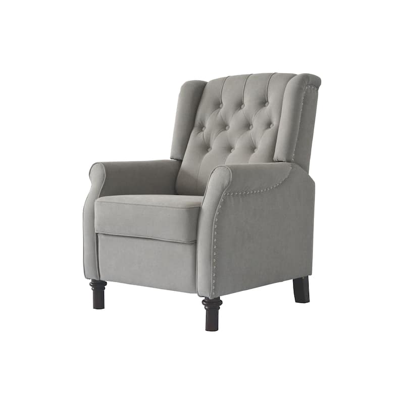 Modern Fabric Recliner Armchair With Adjustable Back and Padded Cushion