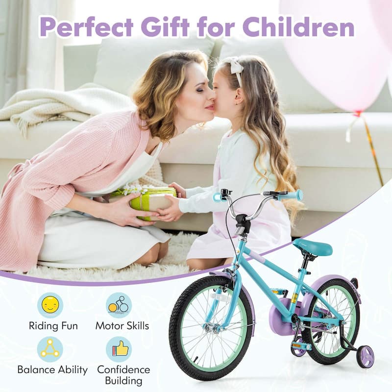 Costway 18" Kids Bike with Adjustable Saddle Handlebar Removable - See Details