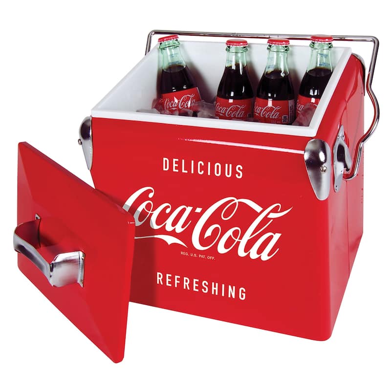 Coca-Cola Retro Ice Chest Cooler with Bottle Opener 13L (14 qt), Red