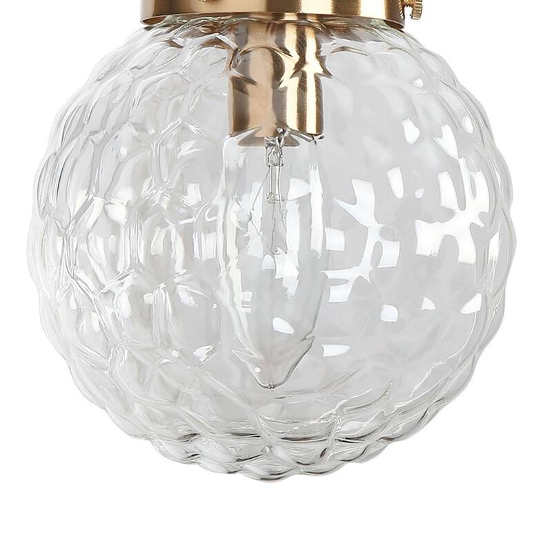 Modern Farmhouse Black Gold 1-Light Wall Sconces Globe Bathroom Vanity Lights - Light fixture: W 5" x D 8" x H 7.5"