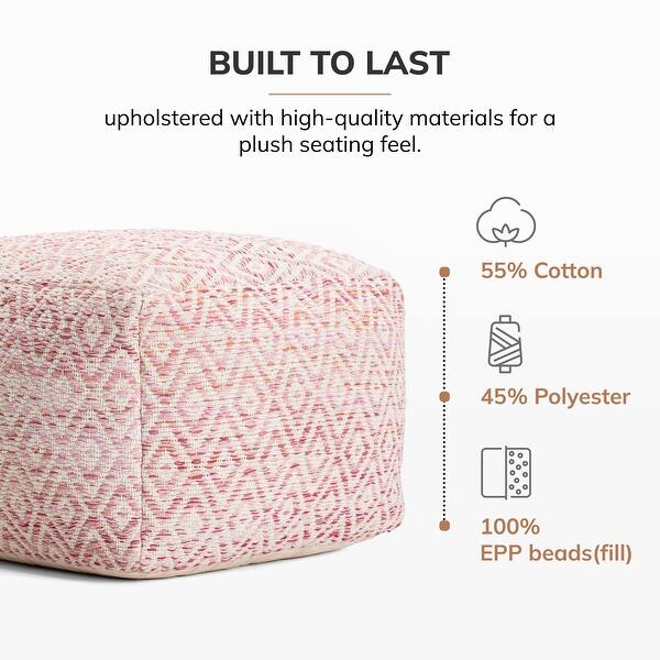 Jani Kirkwood Lake 22-inch Blue Pouf Ottoman - Handmade Footrest For Living Room, Bedroom, Nursery, Kidsroom - On Sale - Bed Bath & Beyond - 33047398