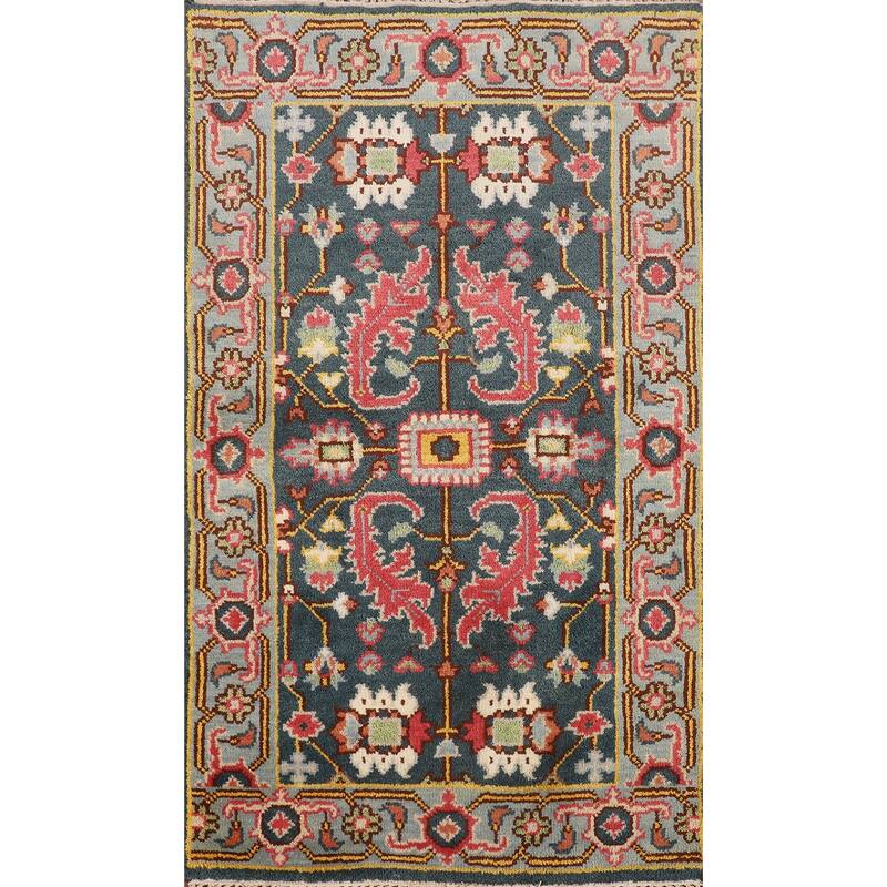 Oushak Oriental Foyer Rug Hand-Knotted Wool Carpet - 2'11"x 5'0"