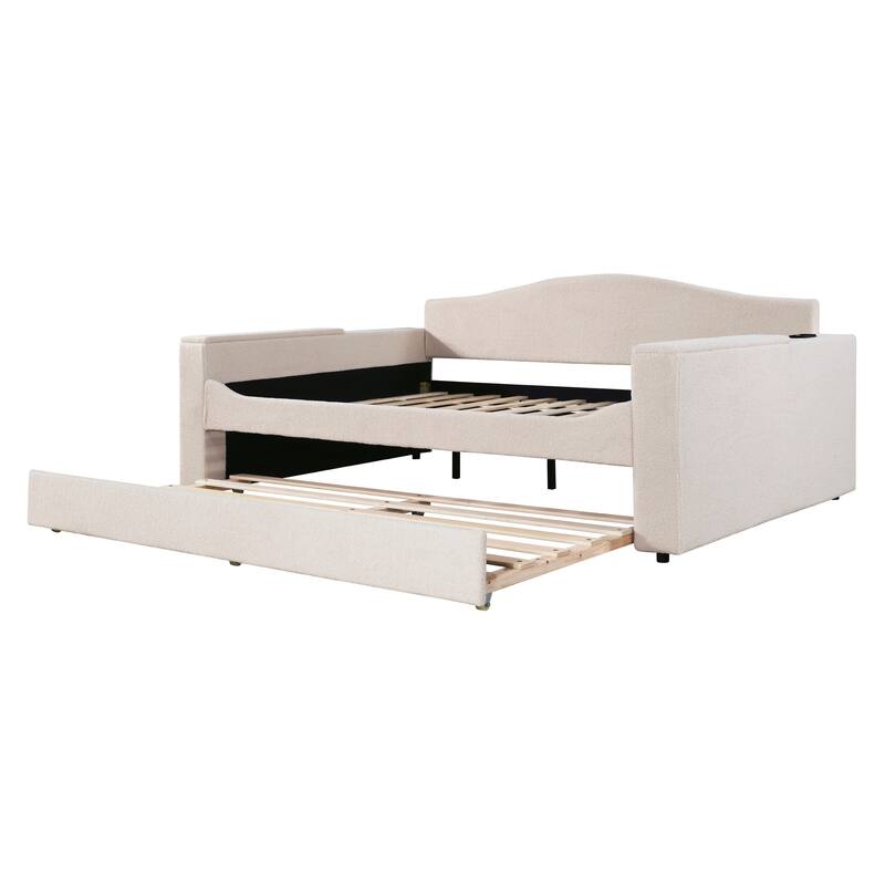 Full Size Daybed with Storage Armrests and Bluetooth Audio