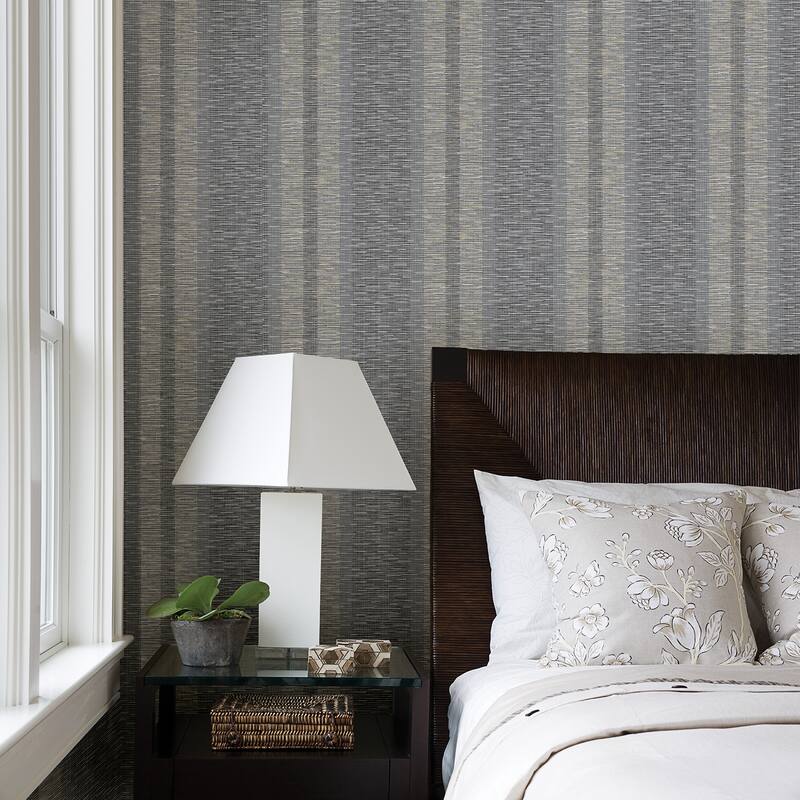 A-Street Prints Pezula Taupe Texture Stripe Wallpaper