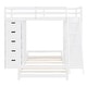 preview thumbnail 14 of 18, Elegant & Practical Twin over Twin Bunk Bed with Drawers, Shelves and Desk, LED Light and USB Ports, Maximum storage, White