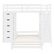 preview thumbnail 32 of 34, Twin Over Twin Bunk Bed with LED Lights & USB Ports, Grey, with Storage