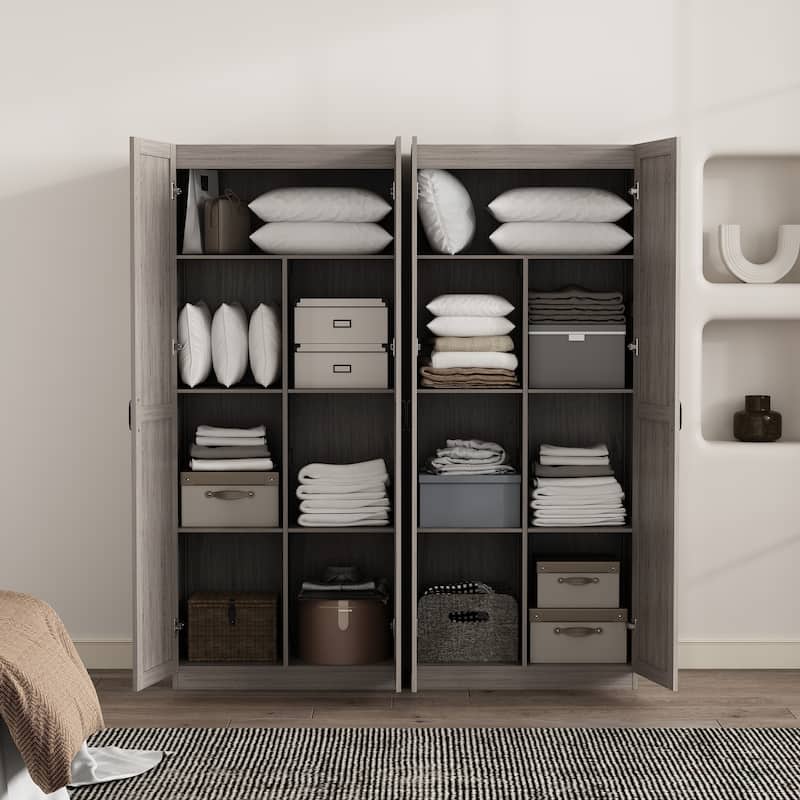 Manhattan Comfort Cornelia Modern Storage Closet 1.0 with 14 Adjustable Shelves - N/A