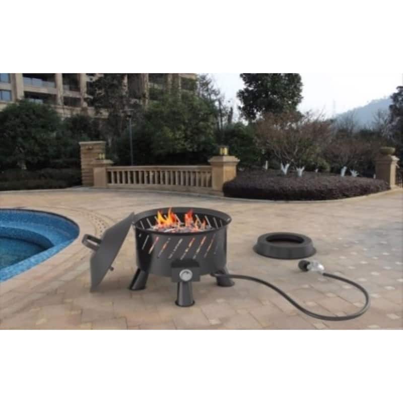 Living Accents Steel Round Propane Fire Pit 22" W