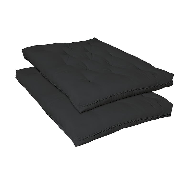 Black 7.5" Tufted Deluxe Innerspring Futon Pad