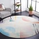 preview thumbnail 8 of 16, SAFAVIEH Kids Playhouse Machine Washable Slip Resistant Zusi Rug 6'7" Round - Blue/Ivory - Round
