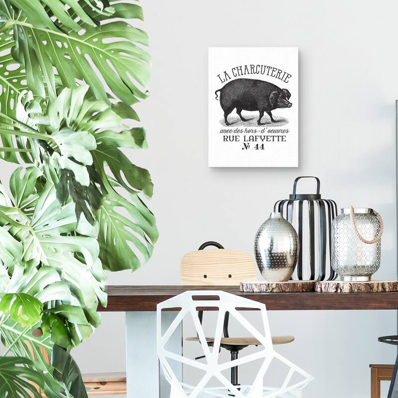 French Pig Canvas Art Print