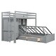 preview thumbnail 6 of 28, Twin Bunk Bed with Hydraulic Lift Storage, Built-In Wardrobe and 6 Drawers for Home