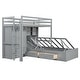 preview thumbnail 6 of 28, Twin Bunk Bed with Wardrobe, Drawers, and Hydraulic Storage, Grey