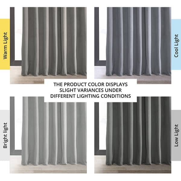 dimension image slide 2 of 3, Exclusive Fabrics Signature Velvet Extra-wide Grommet Blackout Curtains (1 Panel) - Luxury Home Décor