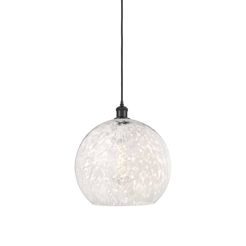 Innovations Lighting 516-1P-17-14 White Mouchette Pendant White - Matte Black