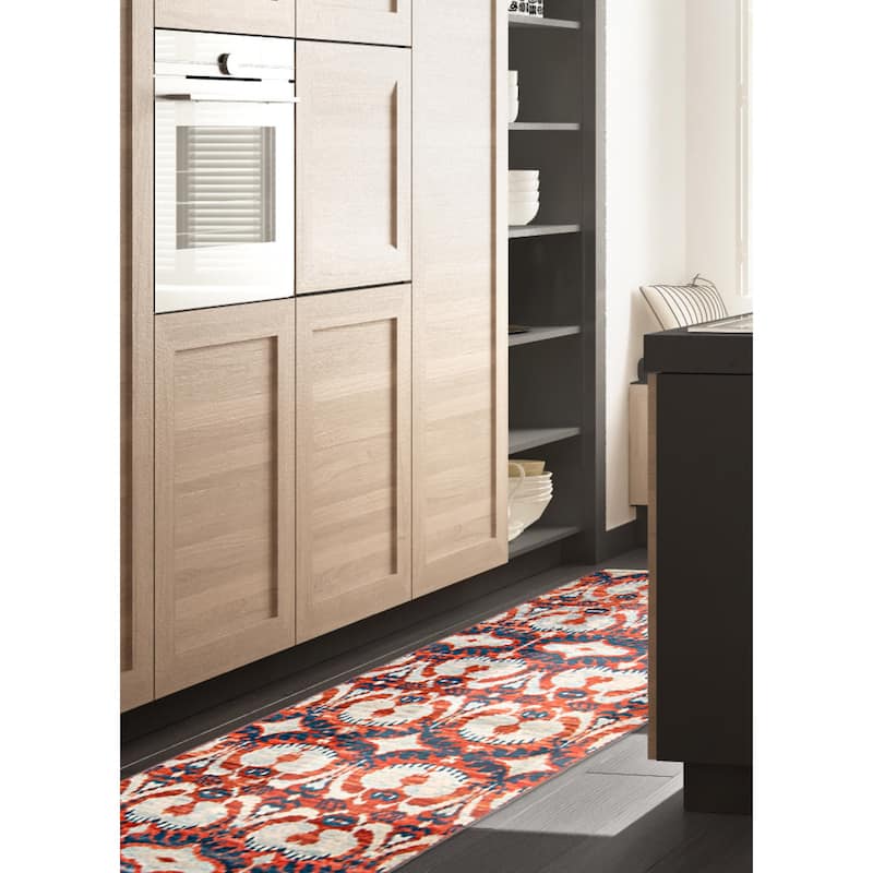 ECARPETGALLERY Hand-knotted Mystique Red Wool Rug - 2'6 x 14'7