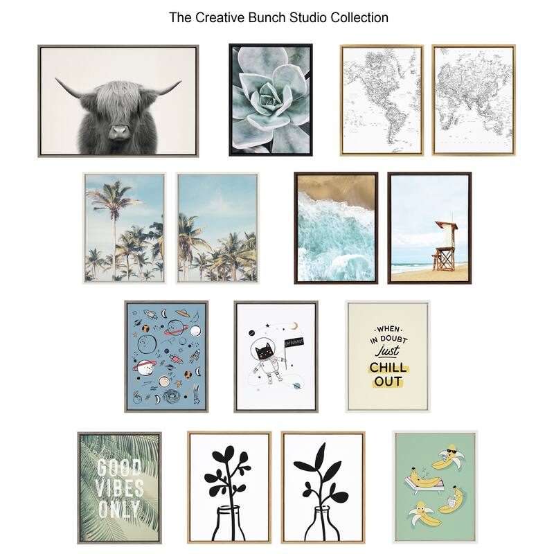 Kate and Laurel Sylvie Cow Framed Canvas by The Creative Bunch Studio