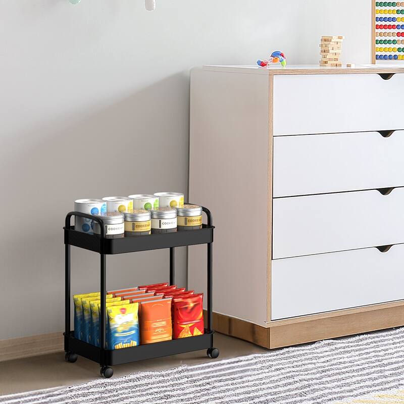 Storage Cart, Shelf Organizer Mobile Shelving, Multifunction Movable Storage Organizer