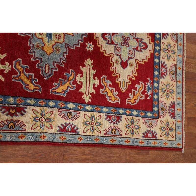 Traditional Red Kazak Accent Rug Hand-Knotted Wool Carpet - 3'5" x 5'1"
