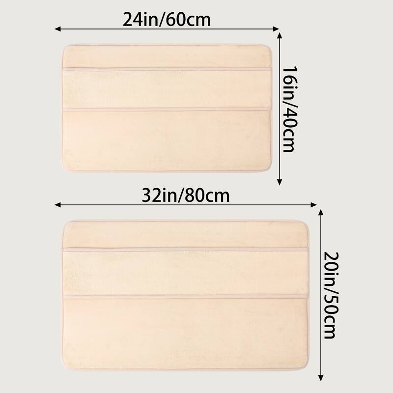 Memory Foam Bath Mat, Absorbent Non Slip Bath Rug, Thick Bath Rug Carpet for Bathroom Floor, Tub and Shower