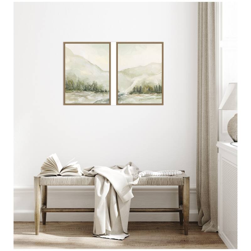 Kate and Laurel AQ Winter Landscape No. 6 2 Piece Framed Canvas Wall Art Set by Annie Quigley