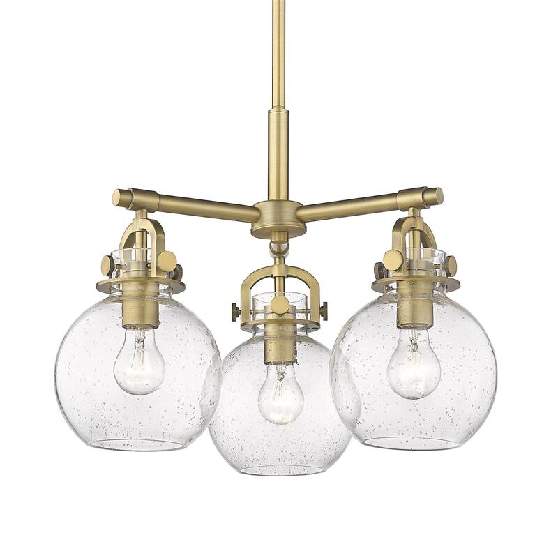 Innovations Lighting 410-3CR-16-20 Newton Sphere Pendant Newton Sphere - Brushed Brass / Seedy