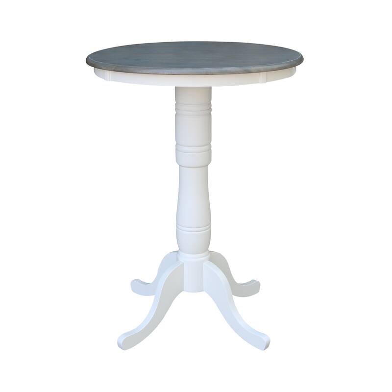 30" Round Pedestal Bar Height Table With 2 X-Back Bar Height Stools - Set of 3 Pieces