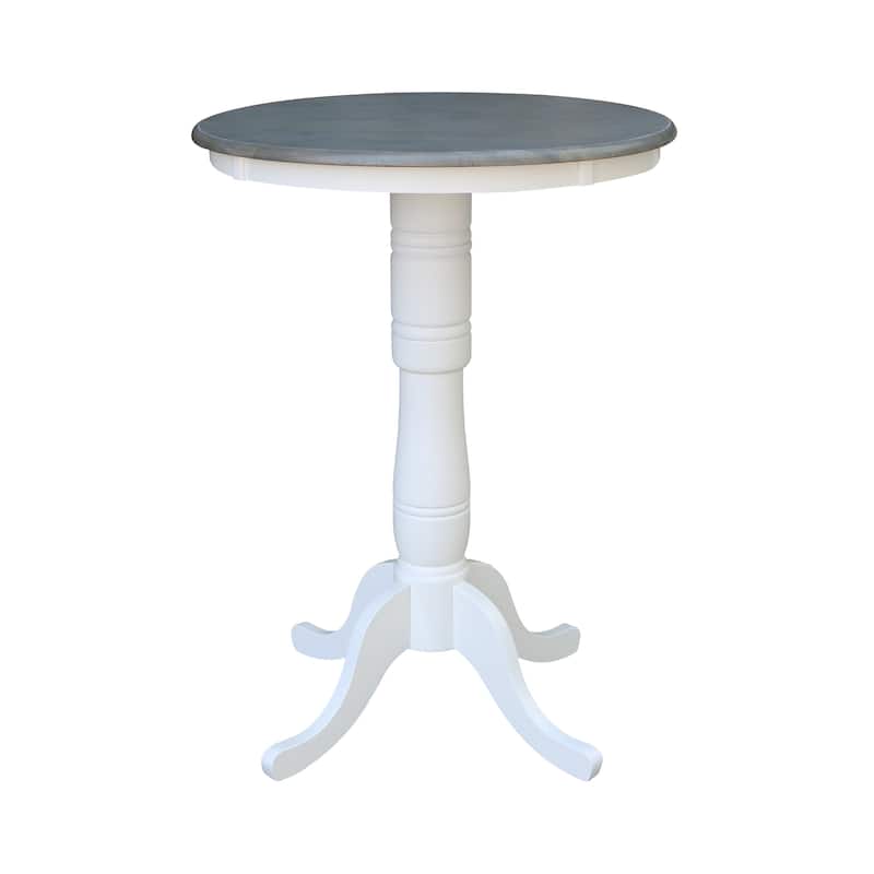 30" Round Top Pedestal Table - White/Heather Gray - N/A - White/Heather Gray - 41.1"H
