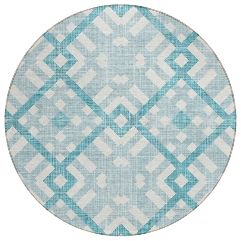 Machine Washable Indoor/ Outdoor Chantille Contemporary Trellis Rug
