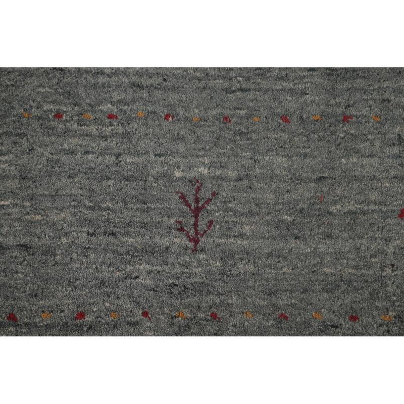 Gray Gabbeh Oriental Area Rug Wool Carpet - 8'0"x 9'8"