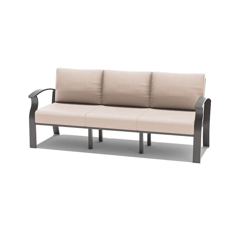 Aluminum Patio Furniture Set with FirePit Ottomans Swivel Chairs,Sectional Sofa with Thick Seat Cushions for Porch Garden
