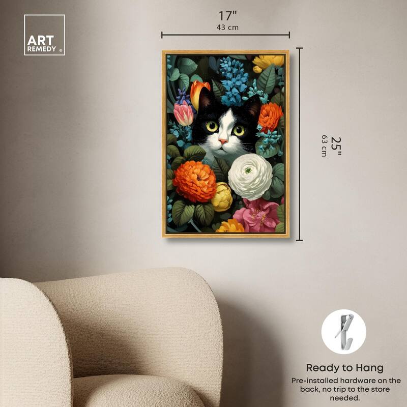 Secret Garden Cat Canvas by Art Remedy