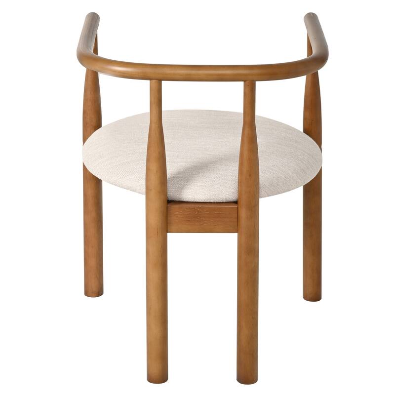 Haven Mid-Century Modern Rubberwood Dining Chairs with Cushioned Seat - Set of 2