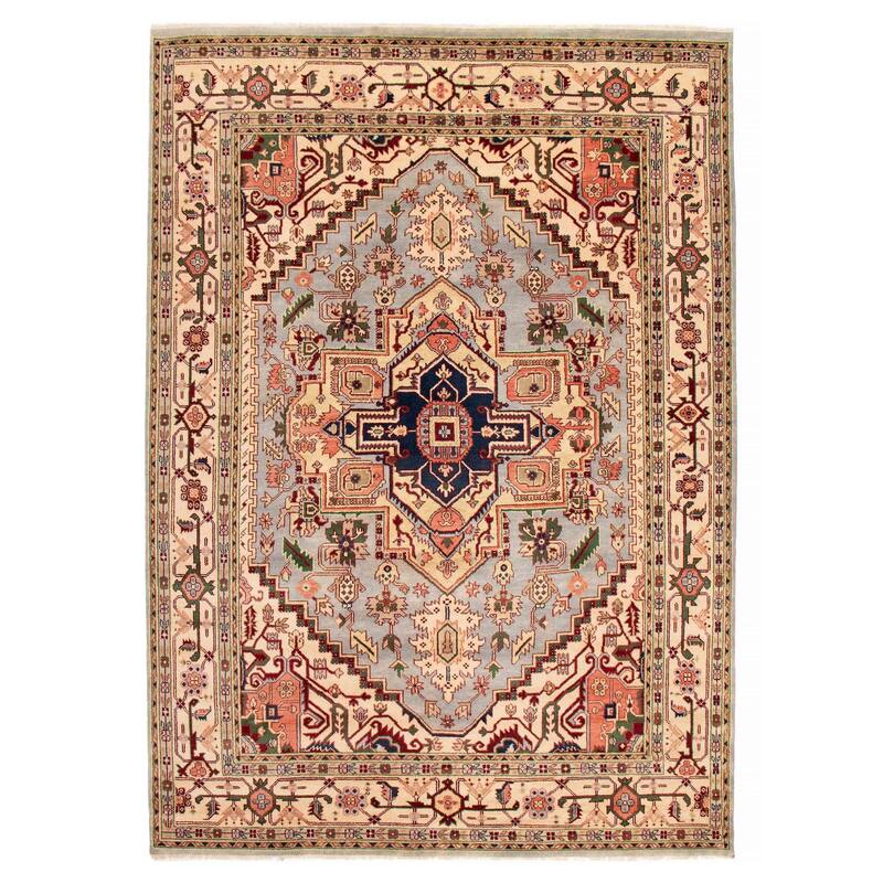 ECARPETGALLERY Hand-knotted Serapi Heritage Light Blue Wool Rug - 9'11 x 13'10 - Light Blue - 9'11 x 13'10