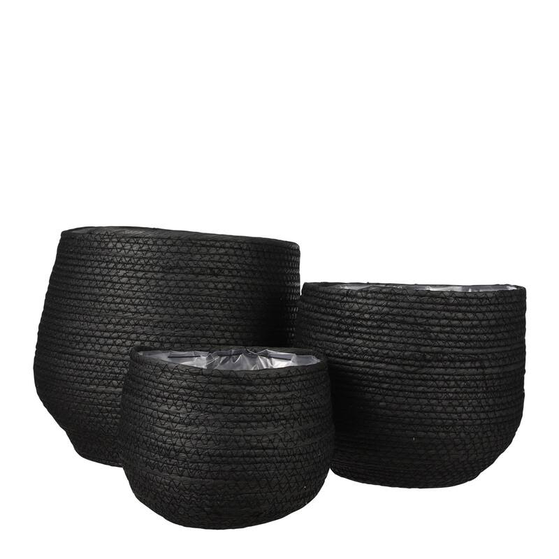 Set of 3 Jorck Basket Round Black - ST
