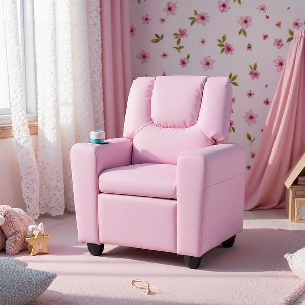 slide 2 of 12, Costway Kids Recliner Armchair Children's Furniture Sofa Seat Couch Pink