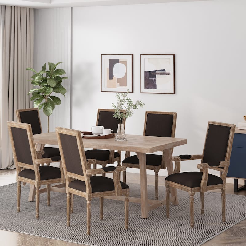Maria French Country Upholstered Dining Chairs by Christopher Knight Home - 23.75" L x 23.75" W x 39.75" H