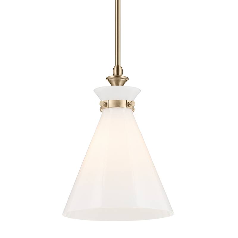 Kichler Lighting Laria 10.5 Inch 1 Light Pendant with Opal Glass in Champagne Bronze