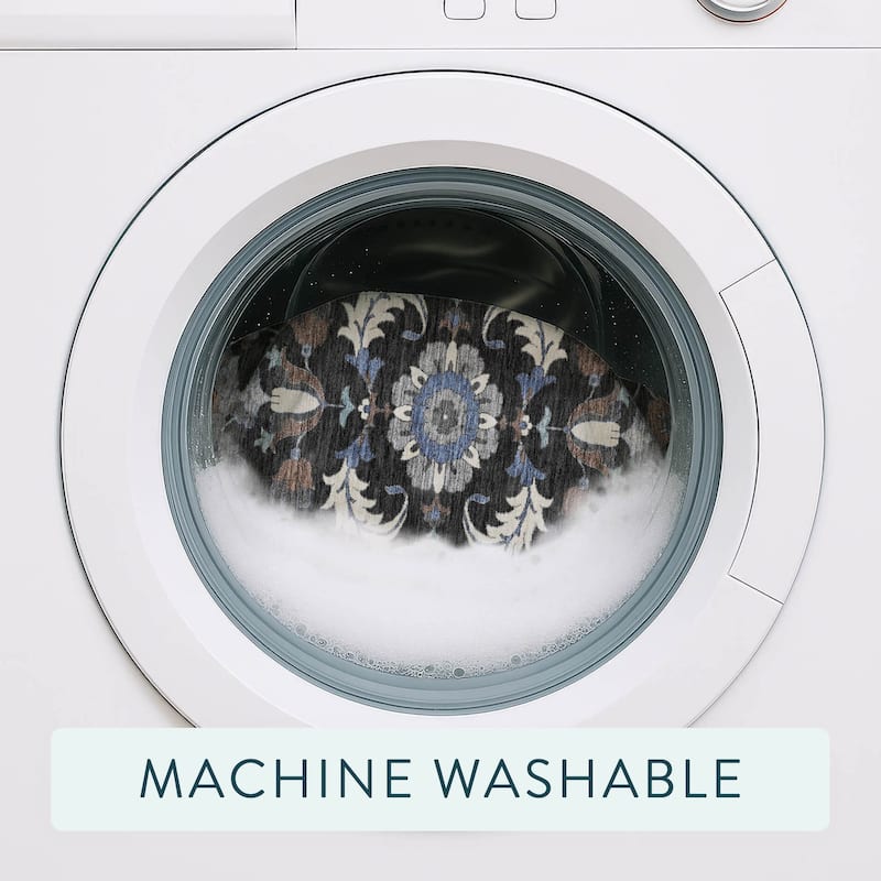 Machine Washable Indoor/ Outdoor Traditional Lanelle Chantille Rug