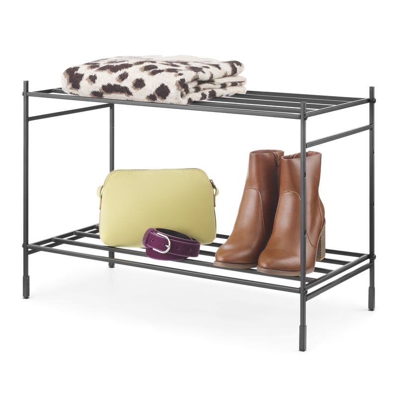 Whitmor 2-Tier Modular Stacking Shelf - Black