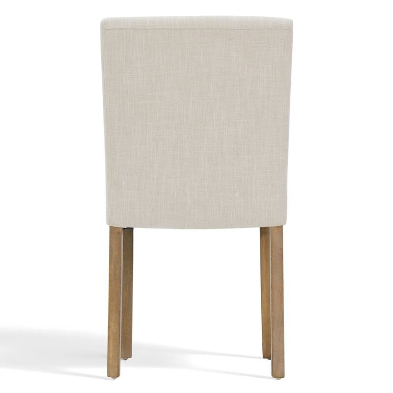 Linen Upholstered Solid Wood Dining Chair (Set of 2)