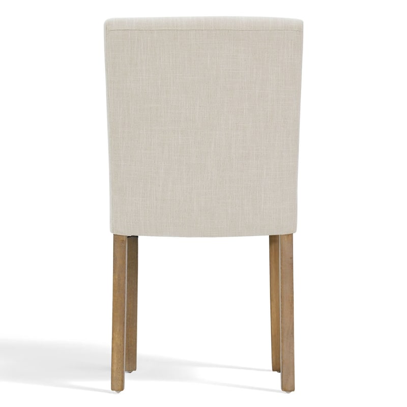Parsons Dining Chairs with Linen Upholstery and Solid Wood Legs