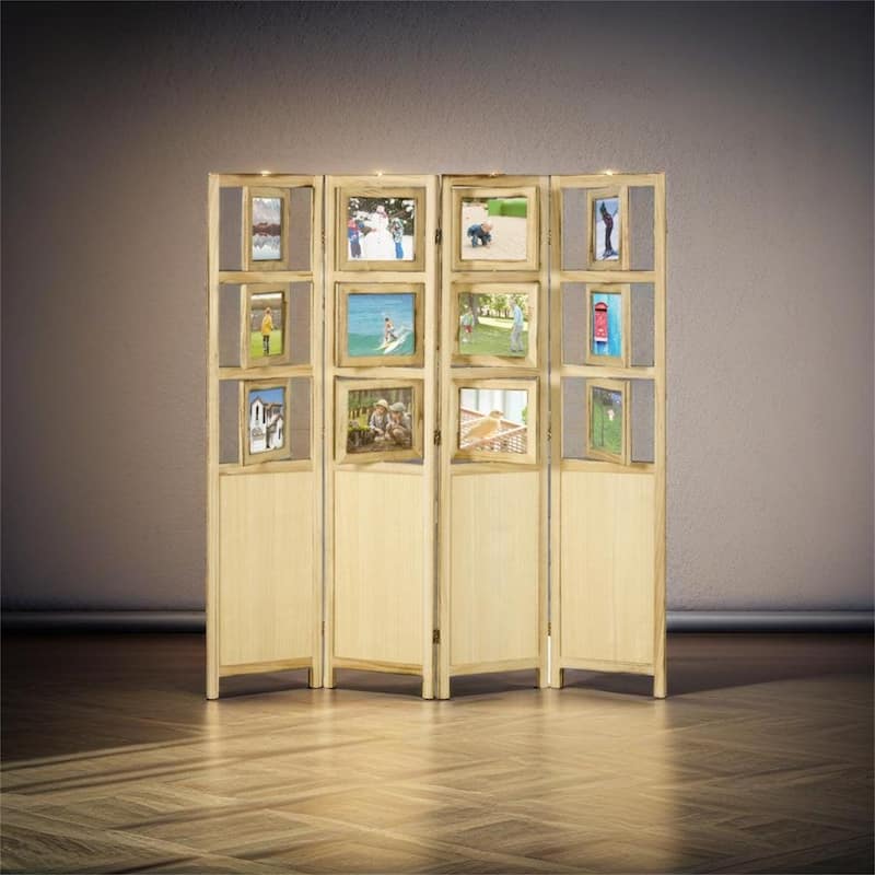 4 Panel Room Divider - Natural