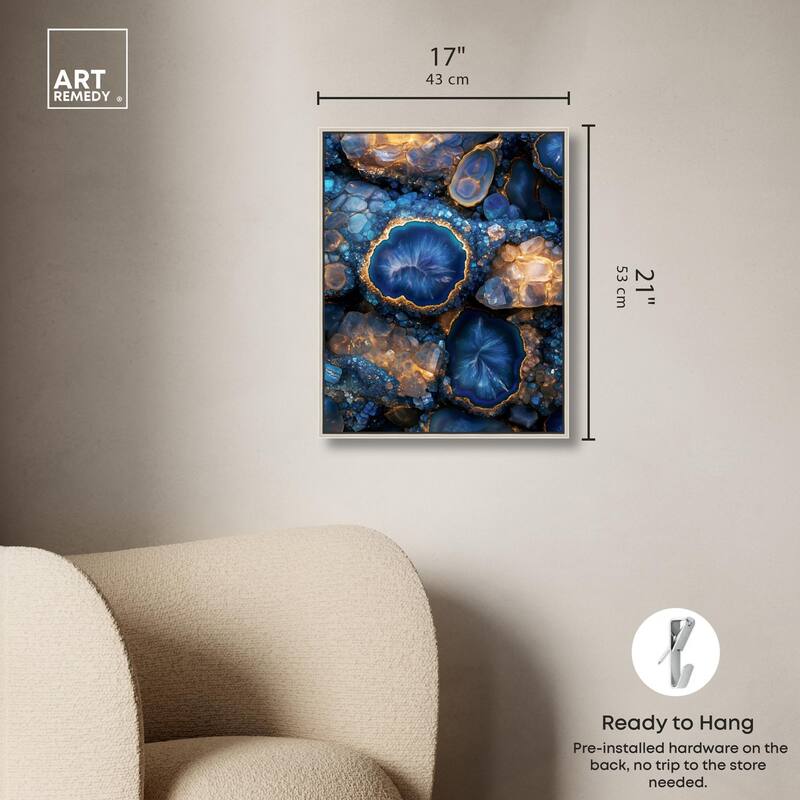 Oceanic Gold Sparkle Canvas by Art Remedy