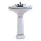 preview thumbnail 9 of 10, India Reserve 22.8" White Porcelain Wall Mount Pedestal Sink with Green Gold Accent - Renovators Supply