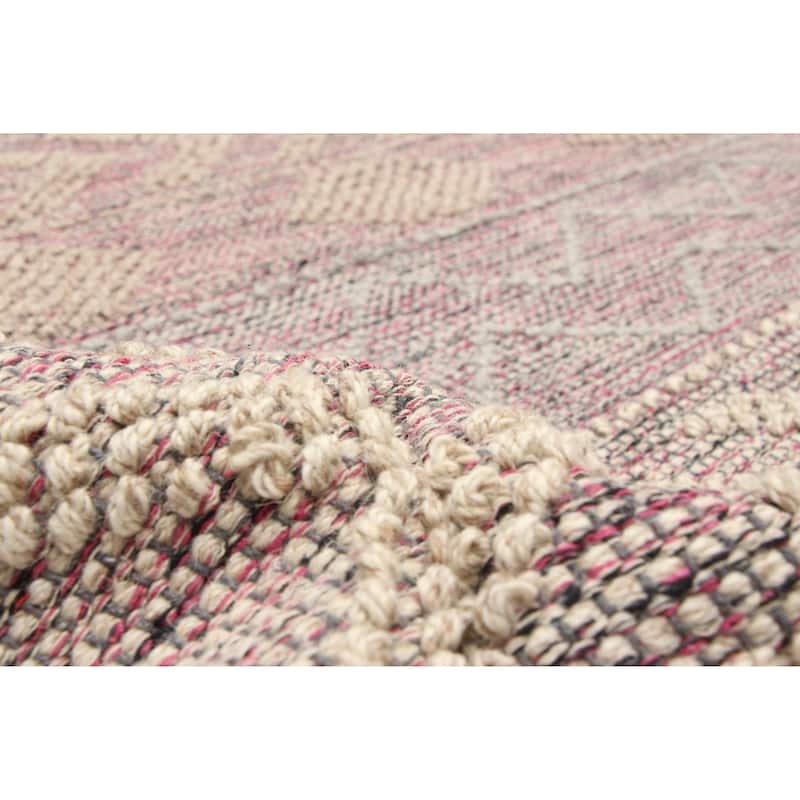 ECARPETGALLERY Braid weave Sienna Pink Wool Rug - 6'0 x 9'7